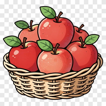 Basket Of Red Apples PNG