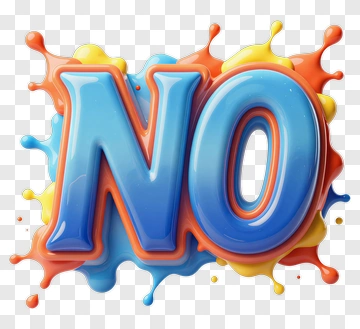 Colorful No Sign With Splash Background PNG