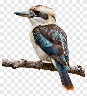 Colorful Kookaburra Perched On A Branch PNG
