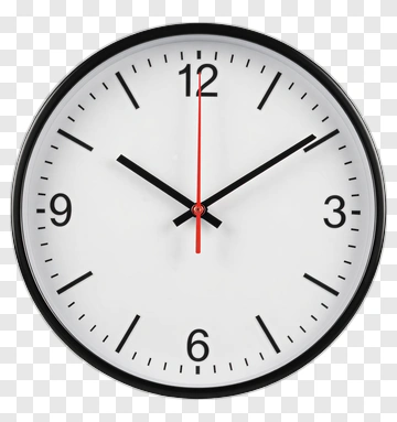 Wall Clock Showing Time PNG