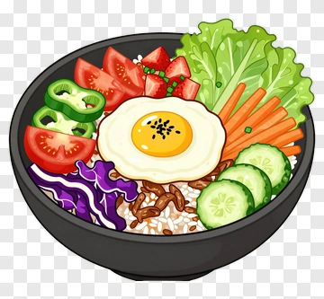 Colorful Rice Bowl With Vegetables And Egg PNG