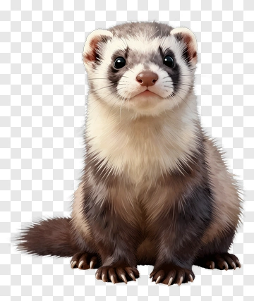 Realistic Ferret Sitting PNG
