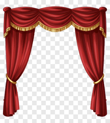 Red Theater Curtain With Gold Trim PNG