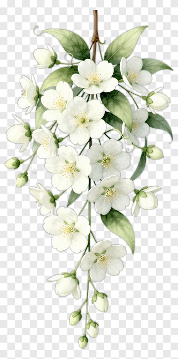 White Floral Arrangement PNG