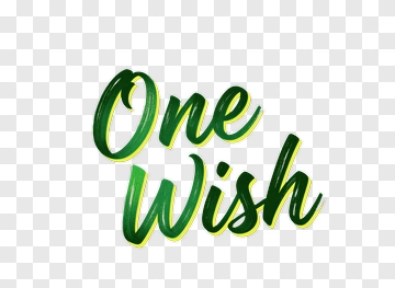 One Wish Text In Green PNG