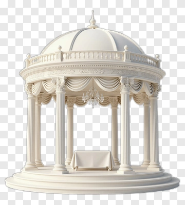 Elegant Gazebo With Chandelier PNG
