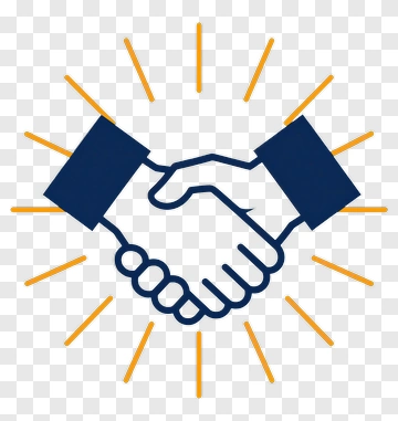 Handshake Icon With Radiating Lines PNG