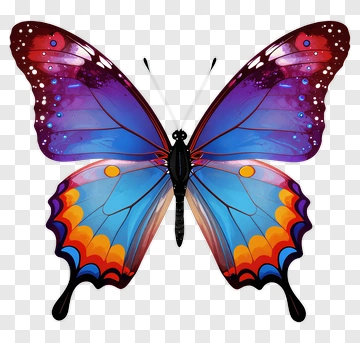 Colorful Butterfly With Vibrant Wings PNG
