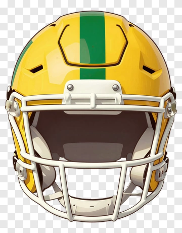 Football Helmet With Green Stripe PNG