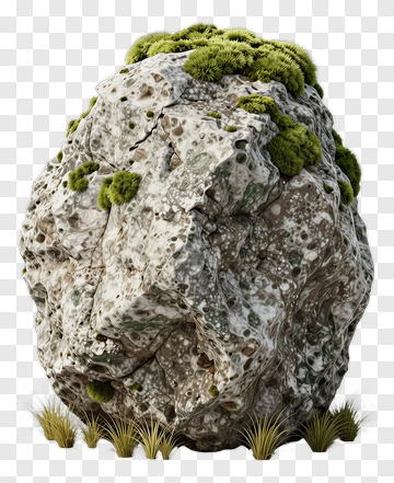 Rock Covered With Moss And Grass PNG