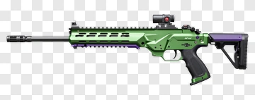 Green And Purple Tactical Rifle PNG