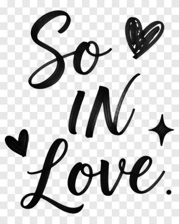 So In Love Text Design PNG