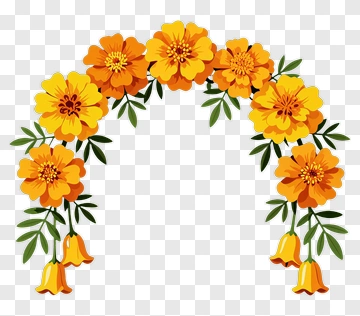 Colorful Floral Wreath PNG