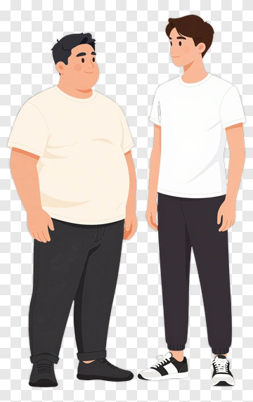 Two Cartoon Men Standing Together PNG