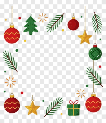 Christmas Ornaments And Decorations Frame PNG