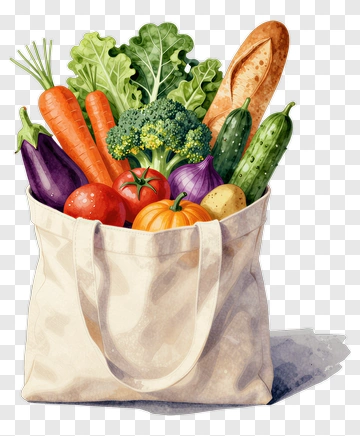 Vegetable Tote Bag Filled With Fresh Produce PNG