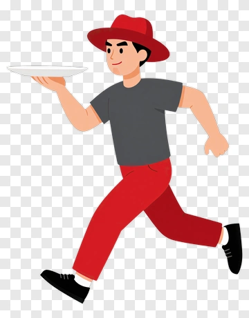 Waiter Carrying A Plate PNG