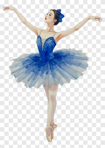 Ballet Dancer In A Blue Tutu PNG