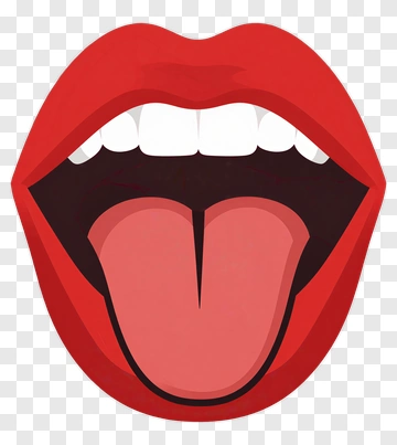 Cartoon Mouth With Sticking Out Tongue PNG