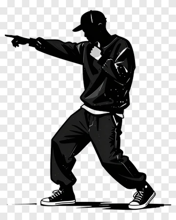 Dancer Pointing In A Hip Hop Style PNG