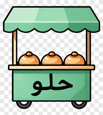 Cartoon Food Stall With Sweets PNG
