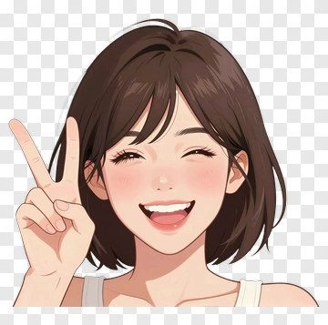 Smiling Woman Making A Peace Sign PNG