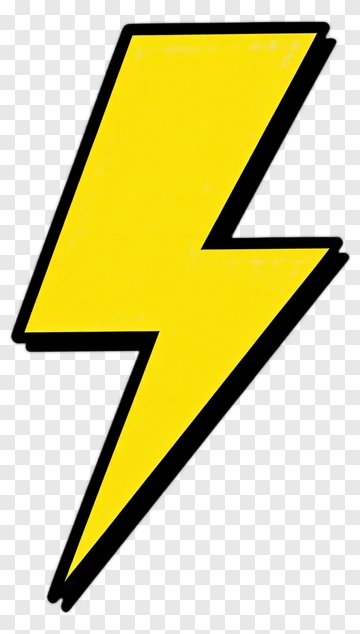 Yellow Lightning Bolt Icon PNG