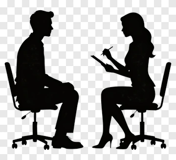 Silhouette Of A Business Meeting Between Two People PNG