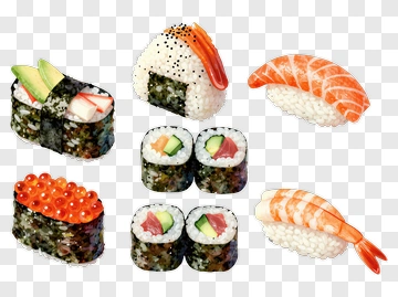 Colorful Sushi Assortment PNG