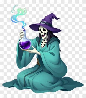 Cartoon Skeleton Holding A Potion PNG