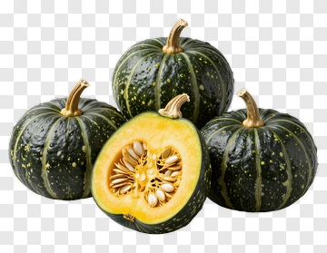 Green Pumpkin With Sliced Interior PNG