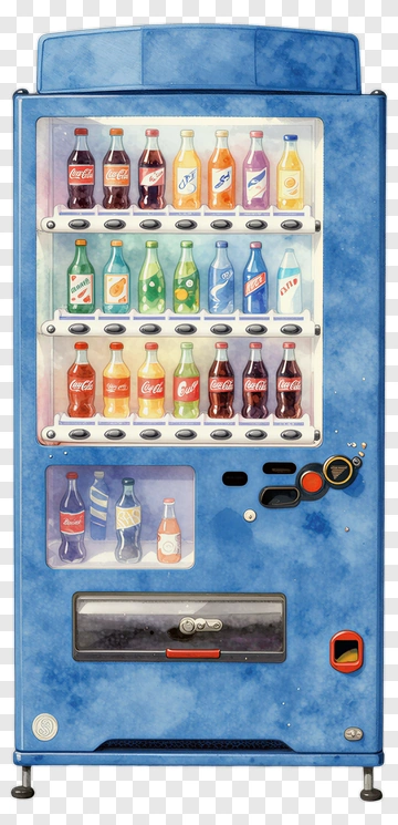 Vending Machine Filled With Soft Drinks PNG