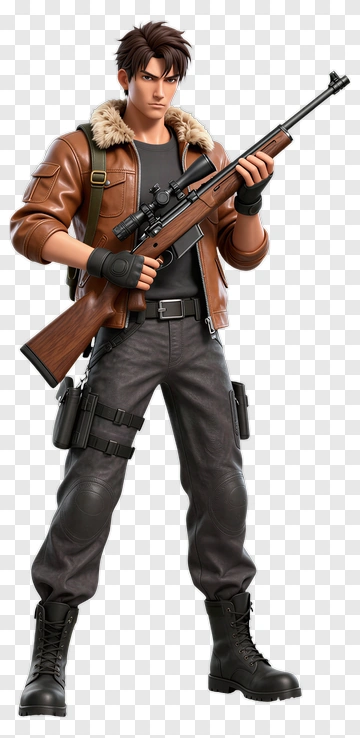 3D Soldier Holding A Rifle PNG