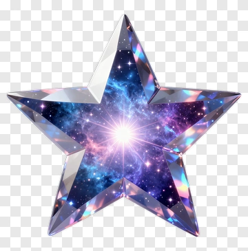 Colorful Star With Cosmic Background PNG