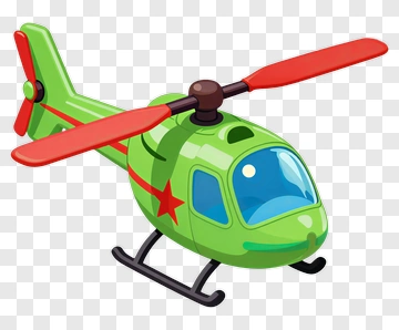 Cartoon Green Helicopter PNG