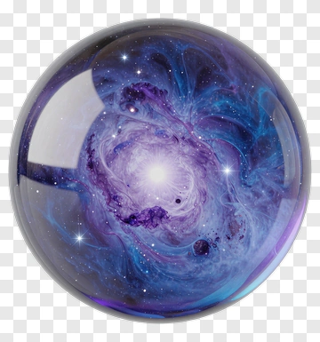 Cosmic Galaxy In A Crystal Sphere PNG
