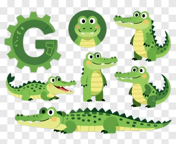 Cartoon Alligator Collection PNG