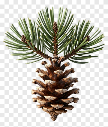 Pine Cone With Green Needles PNG