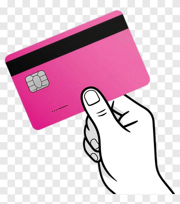 Hand Holding A Pink Credit Card PNG