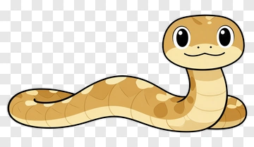 Cartoon Snake With A Friendly Smile PNG