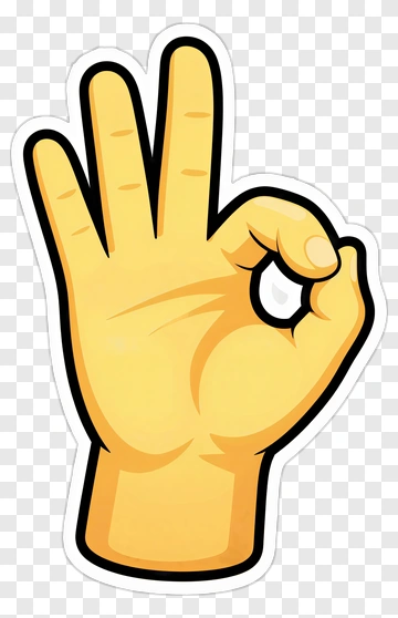 Cartoon Hand Making Okay Gesture PNG