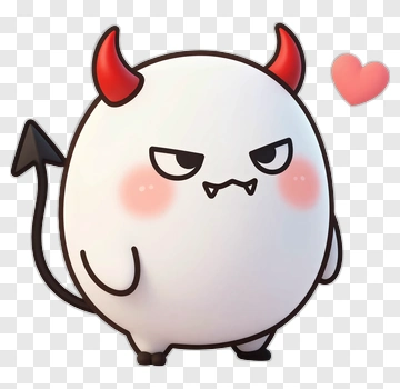 Cartoon Devil Character With Heart PNG