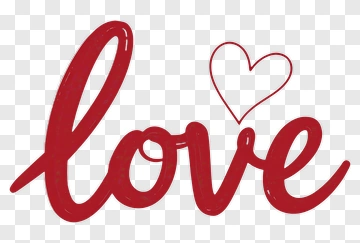 Love Text With Heart PNG