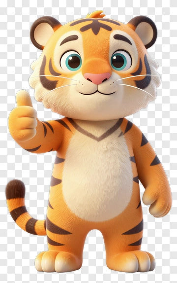 Cartoon Tiger Giving A Thumbs Up PNG