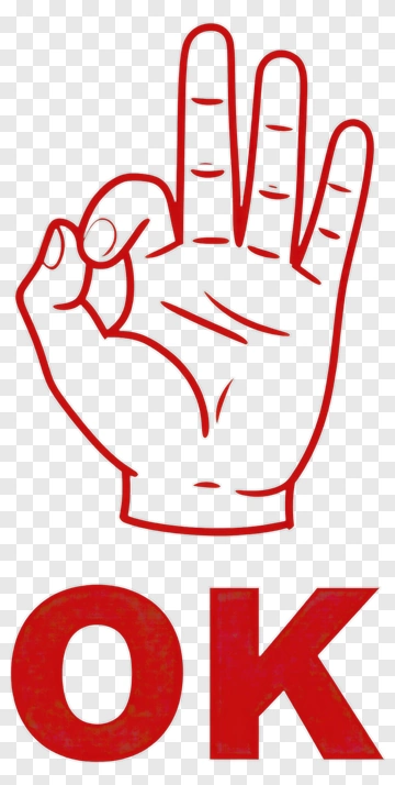 Ok Hand Gesture With Text PNG