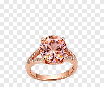 Rose Gold Ring With Pink Gemstone PNG