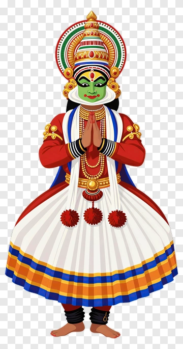 Kathakali Dancer In Traditional Costume PNG
