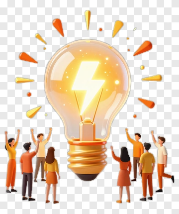 Team Celebrating A Light Bulb Moment PNG