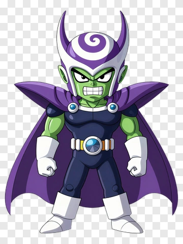 Cartoon Villain Character With Purple Cape PNG