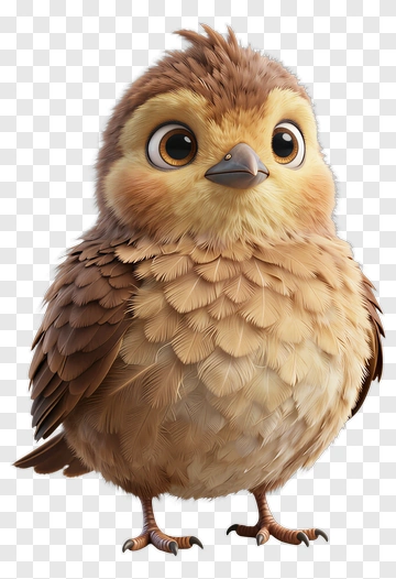 Cute Cartoon Bird With Big Eyes PNG